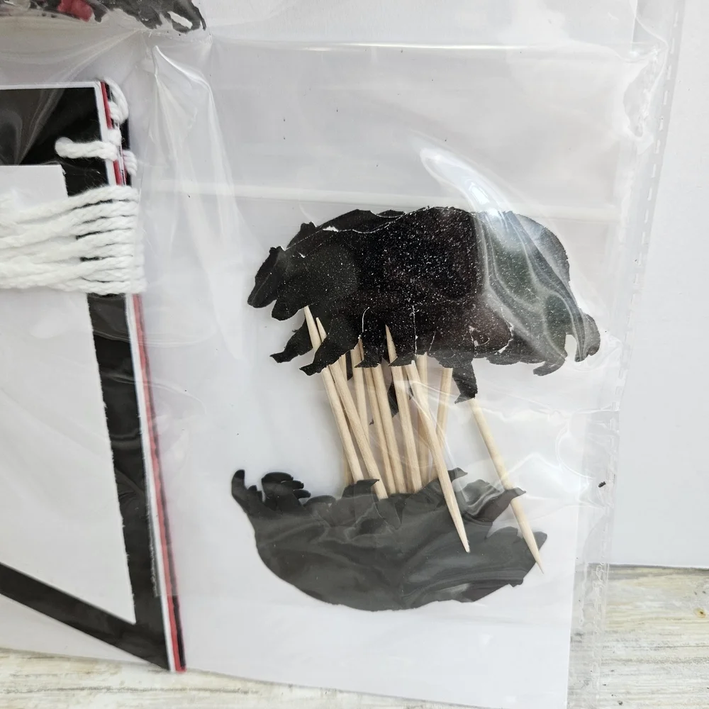 Baby Bear Black and Red Party Set